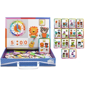 

Portable Cartoon Kid Magnetism Jigsaw Drawing Wooden Magnetic Puzzle Colorful Educational Jigsaw Puzzle Set For Children