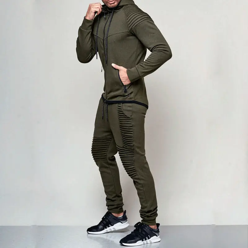 

Men 2 Pieces Spring Autumn Running Tracksuit Sweatshirt Sports Set Gym Clothes Men Sport Suit Training Suit Sport Wear