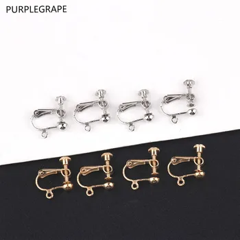 

20pcs DIY Jewelry Accessories Round head without pierced pure copper large screw ear clips with hanging head screws