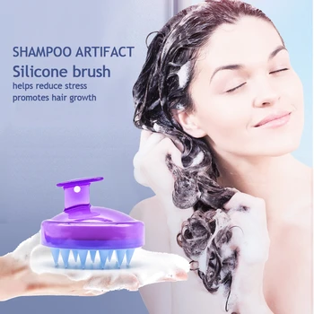 

1Pcs Spa Hair Brush Silicone Shampoo Wide Tooth Comb Hair Washing Comb Scalp Massage Slimming Soft Brush Head Body Massage