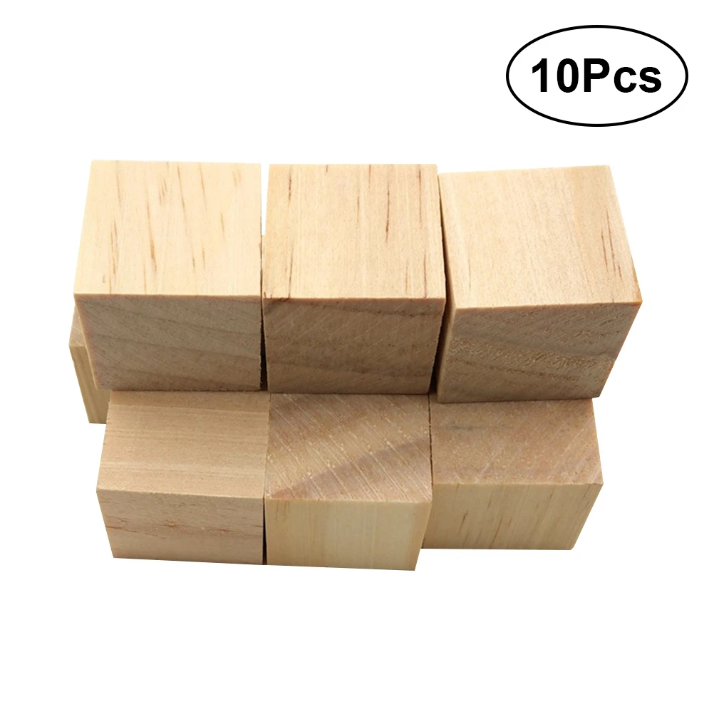 

10pcs 30mm Natural Pine Blocks Wooden Material Square Shaped Pine Wood DIY Craft Blocks For Toddlers Art Crafts