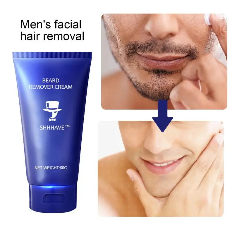 1Pc 60g Men Facial Beard Hair Removal Cream Body Hair Removal Cream No Razor Beard Hair Supplies