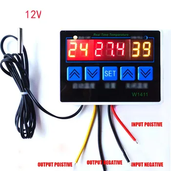 

W1411 Digital Temperature Controller Thermostat With Waterproof Sensor Probe PLC Temperature Modules