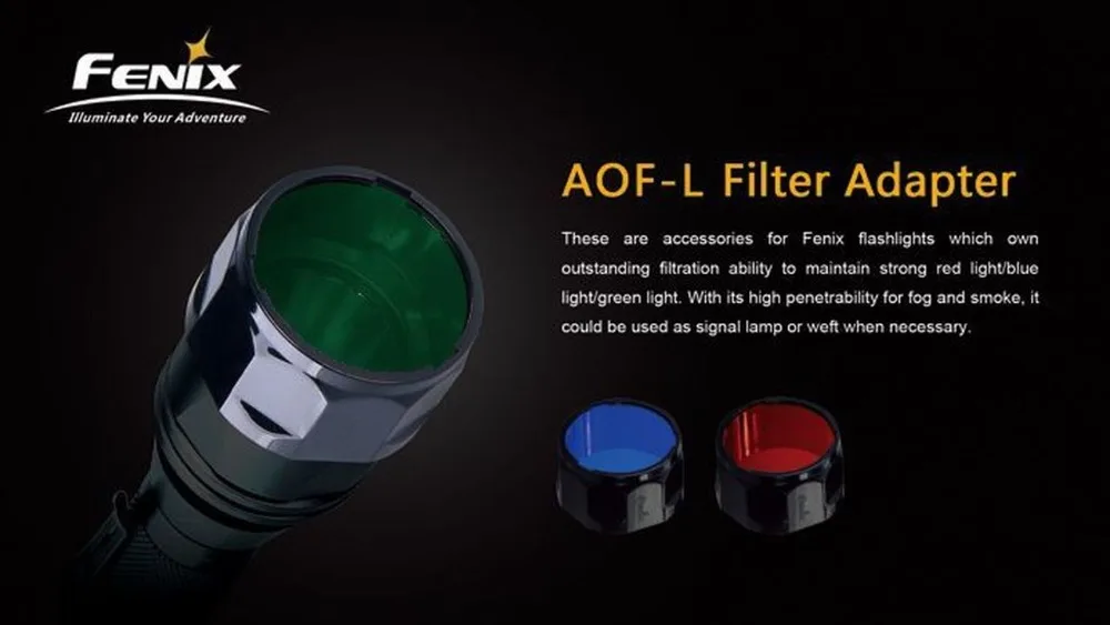 Fenix AOF-L фильтр для фонарика адаптер Красный диффузор подходит для fenix E40 E50 LD41 TK22 RC15