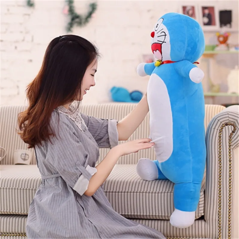 Doraemon Cylinder Long Pillow Cushion Plush Toy Blue Fat Doll Doll Cat Toy Pillow Machine Cat Sleep Pillow Sofa Bed Cushion Birt