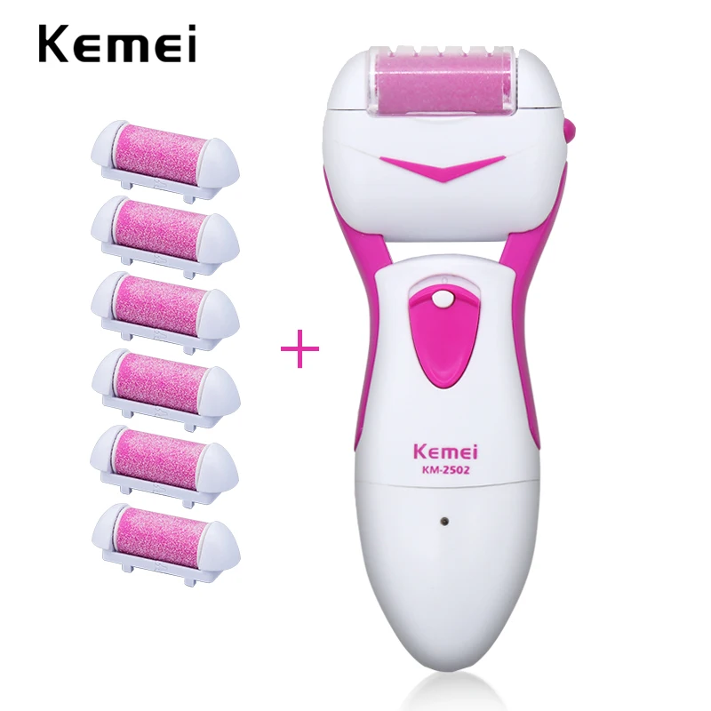 

2018 Kemei electric callus remover Top Electric Pedicure Tools Foot Care Tool Pedicure Velvet Smooth Machine Callus Foot file