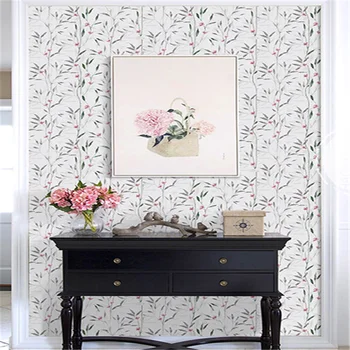 

Peel and Stick Floral Leaf Wallpaper Wall Green/Grey Vinyl Self Adhesive Wall Paper Design For Walls Bathroom Bedroom Home Decor