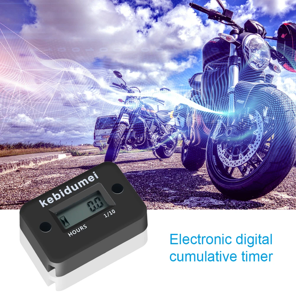 Motorcycle Instrument Tach Hour Meter Digital Timer Inductive Gasoline Engine Generator Tachometer Accumulator HTM-X | Автомобили и