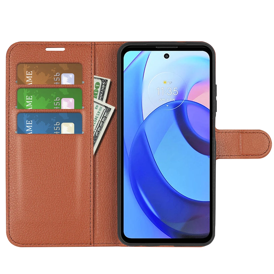 Motorola Moto E40 2021 Leather Wallet Case