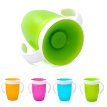 Gobelet d'apprentissage pour bébé avec couvercle rabattable à Double poignée, peut être tourné à 360 degrés, gobelet d'eau anti fuite pour nourrissons, bouteille sans BPA