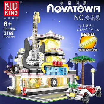 

Mould King MOC 16002 Street View Creator Series Guitar Shop With Led Light Set Building Blocks Bricks Kids Toy Gift
