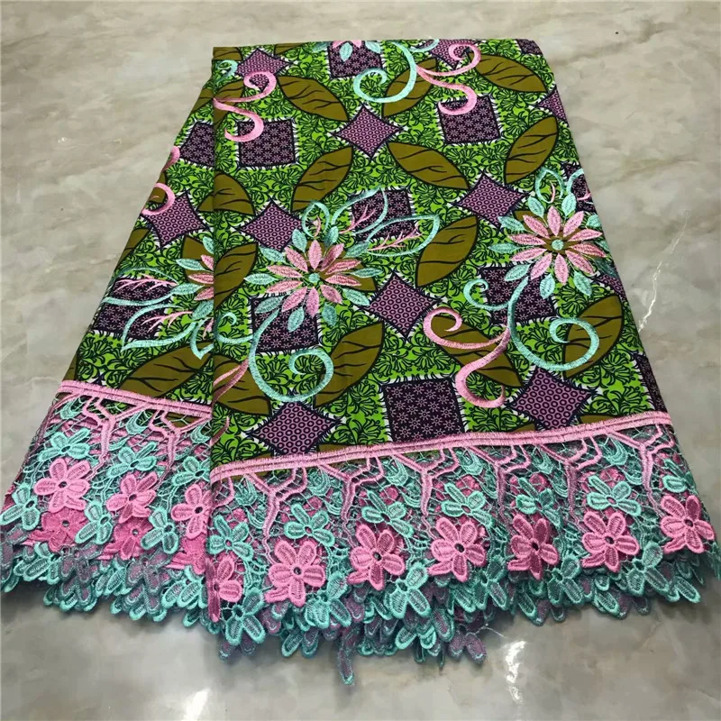 Высокое качество Новое поступление Анкара хлопковые восковые кружева восковая ткань африканская вышивка голландский воск с кружевной тканью WD101717