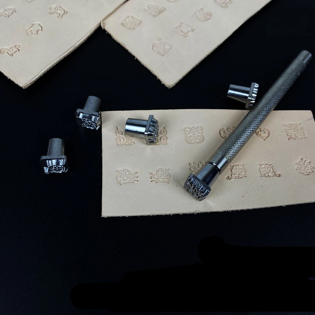 stamps for embossing leather tools handmade diy craft work Zodiac grass constellation animal mold stamps set metal stamping tool