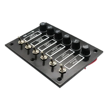 

Auto Circuit Protection Car Accessories Easy Install Caravan DC12V 24V Marine Boat 6 Gang Toggle Switch Panel Truck Styling