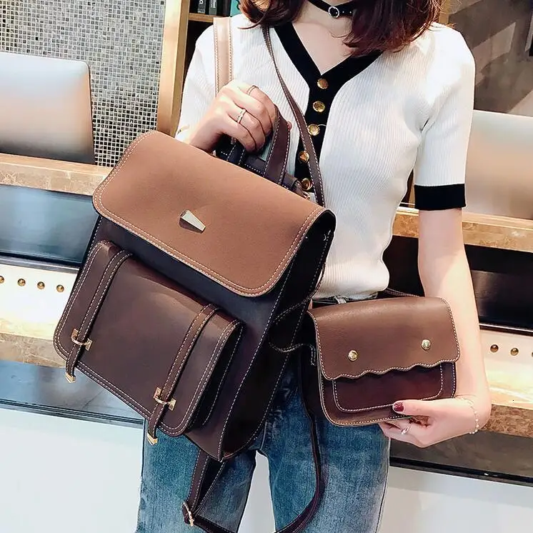 bags 2 Fashion Women Backpack New High-quality PU Leather School Bakcpacks Large Shoulder bag Teenage Girl Travel Rucksack