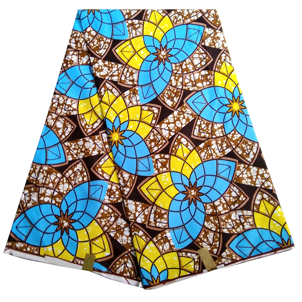 Полиэстер Анкара ткань, Африканский воск ткань настоящий голландский воск цветочный узор высокого качества 6 ярдов африканская ткань для вечерние платья