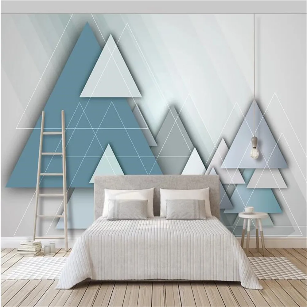 

milofi factory custom wallpaper mural 3d modern triangle geometric tv background wallpaper mural