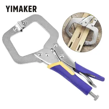 

9" 11"Inch C Type Vigorously Plier Pocket Hole Jig System Face Clamp Vise For Woodworking Step Drill Bit Adjustable Handle Tool