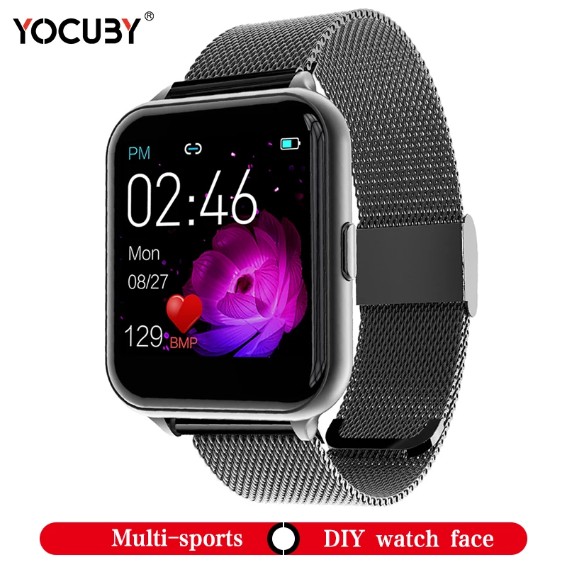 YOCUBY Смарт часы Для мужчин Smartwatch 1 54 дюймов полный сенсорный экран Напоминание