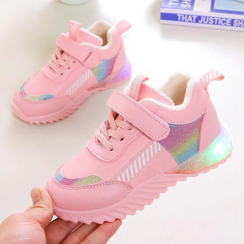 Zapatillas de con luces para niños y niñas, zapatos deportivos brillantes informales de otoño, zapatillas luces Led de flores para niños de 3 a 10 años, 2021|Zapatillas deportivas| - AliExpress