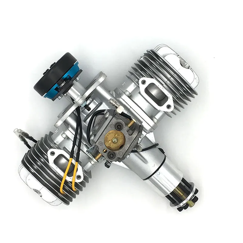 DLE120 Model UAV Gasoline Engine Dual Cylinder Two Strokes with Generator System 80W 120CC Emission for muticopter