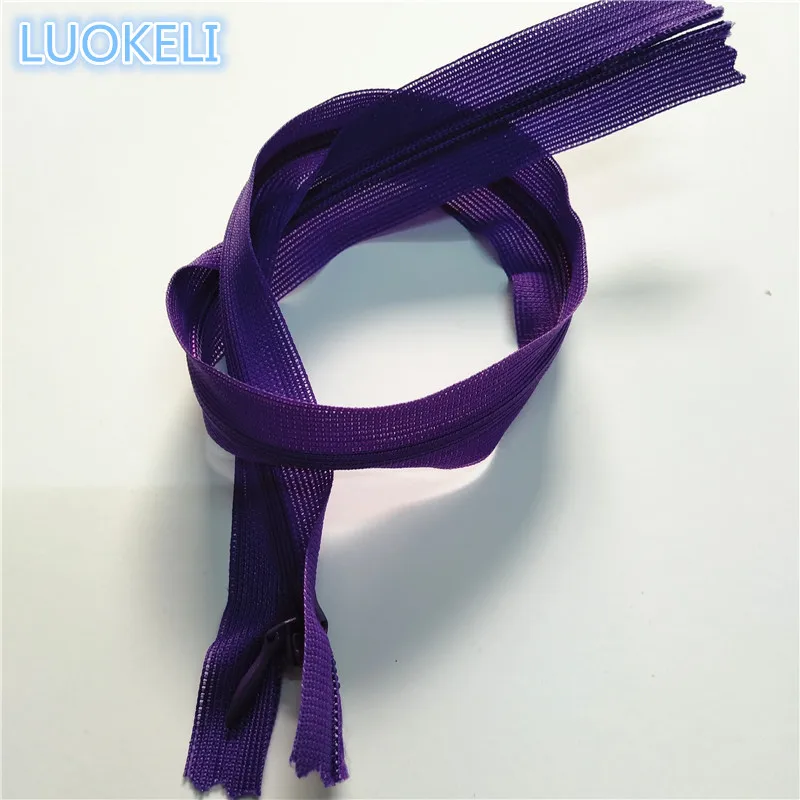 30 см(12 дюймов) 10 штук 3# шелк скрытая молния пользовательский процесс шитья многоцветная опционально - Цвет: Deep Purple