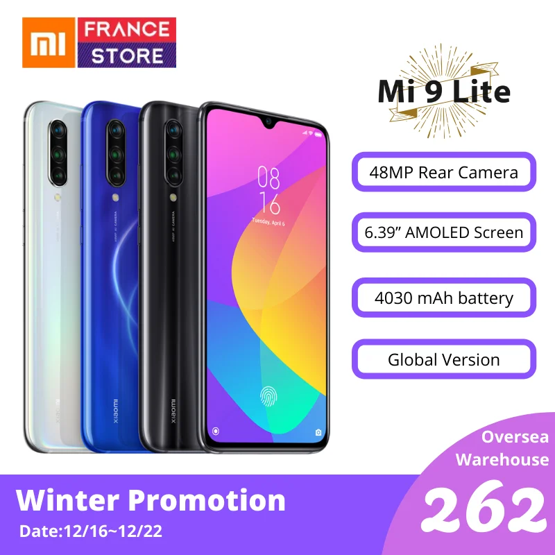 Глобальная версия Xiaomi Mi 9 Lite 6GB 64GB Смартфон Snapdragon 710 Восьмиядерный 6,39 ”AMOLED 48MP+ 32MP 4030mAh NFC мобильный телефон