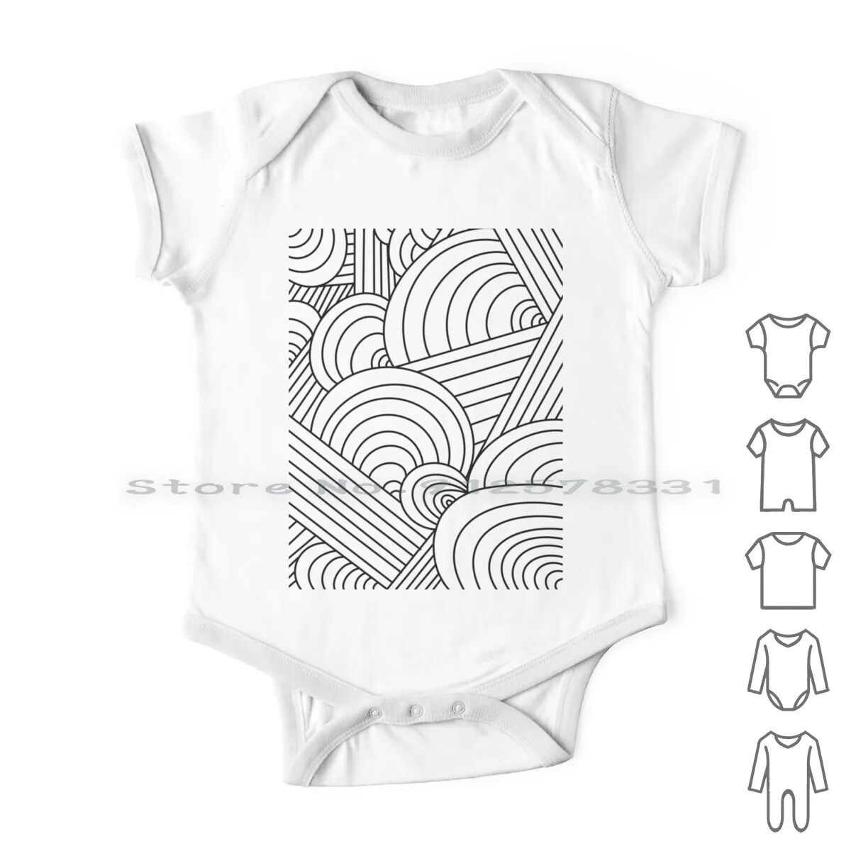 

Hypnotic Lines Newborn Baby Clothes Rompers Cotton Geometric Pattern Abstract Fashion Design Graphicdesign Blackandwhite Pop