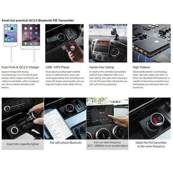 MP3 музыкальный плеер Автомобильный fm-передатчик беспроводной Comunication USB порт для автомобиля NK-Shopping