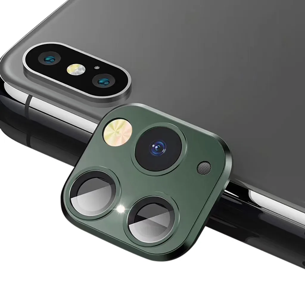 Наклейка на рассеиватель для iPhone X, замена камеры на подделку для iPhone 11, Защитная пленка для объектива камеры, улучшенная металлическая стеклянная пленка для объектива# B