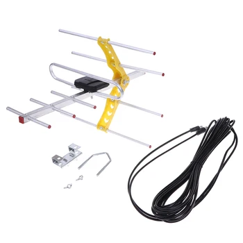 

1pc Outdoor 100Mile Amplified 8 Yagi Antenna HD TV 10dB Long Range UHF/VHF/FM HDTV 2 orders