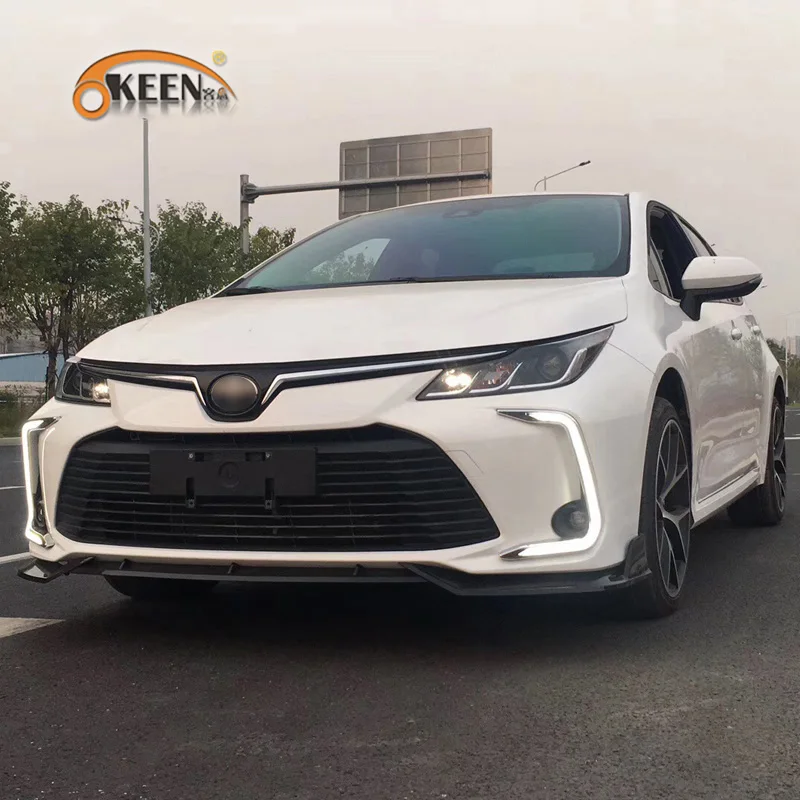2 шт. светодиодный дневные ходовые огни для Toyota Corolla DRL передний бампер противотуманная фара с желтым поворотником стиль реле