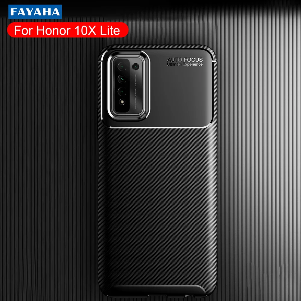 

For Huawei Honor 10x Lite Case Soft Silicon Cover Fiber Texture Shockproof Back Cover For Honor 10X Lite 8X 20 20 Pro Case