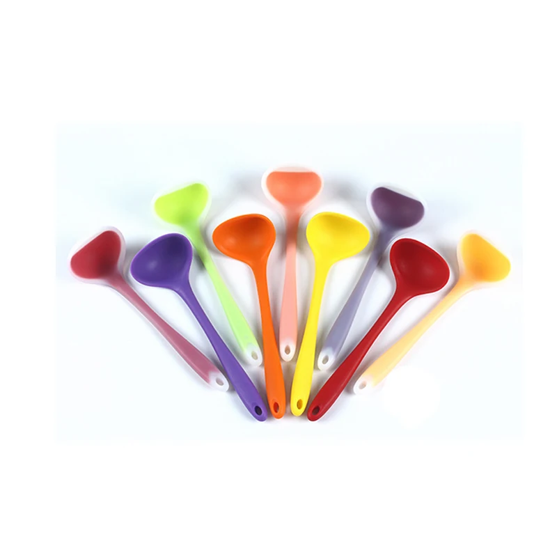 

Silicone Ladle Spoon (8"), Heat-Resistant, Hygienic One Piece Design, Non-Stick Soup Ladle Kitchen Utensils Cooking Tools