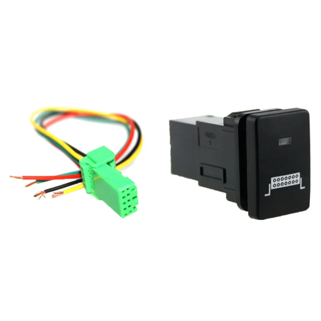 4 Pole 12V Push Button Switch With Blue LED Indicator Light For Toyota Camry