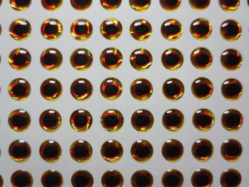

100pcs 3mm/4mm/5mm/6mm Oval Shaped Pupil 3D Eyes Gold/Red Color Combo