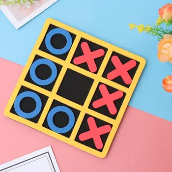 

3Pcs Home Learning Chess Tic Tac Toe Cognitive Toys OX Chess Educational Toy Puzzle Board Game For Baby Kids Toddlers