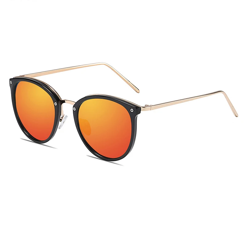 Красный Classic italy design womens sunglasses plastic frame metal temples fashion polarised sun glasses for woman oculos feminino - Цвет линз: Красный