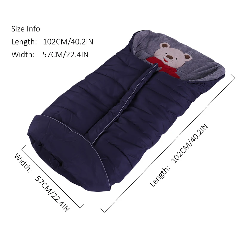 Зимний хлопковый спальный мешок для малышей, мягкий теплый конверт для новорожденных, Детские спальные мешки, утолщенная детская коляска, детский спальный мешок с муфтой для ног