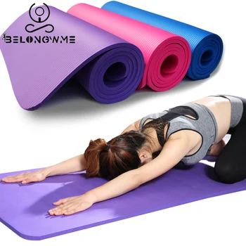 

10 MM Extra Thicken NBR Yoga Mats for Beginner Non-slip Soft Environmental Carpet Pilates Gym Sports Exercise Pads 183cm x 61cm
