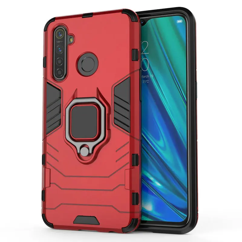 GTZ RD Чехол для Oppo Realme 5 Pro 3D Ring Armor чехол для Oppo Realme 5 Pro RMX1971 для Realme 5 RMX1911 автомобильный держатель телефона задняя крышка чехол - Цвет: GTZ RD