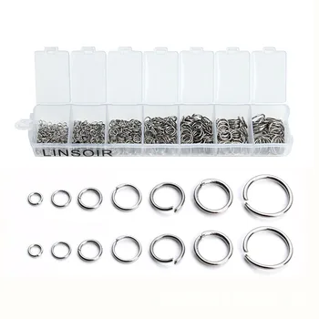 

770pcs Accessories Component Necklace Small Bracelet DIY Making Open Round 3 4 5 6 7 8 10mm Jump Ring Jewelry Findings Connector