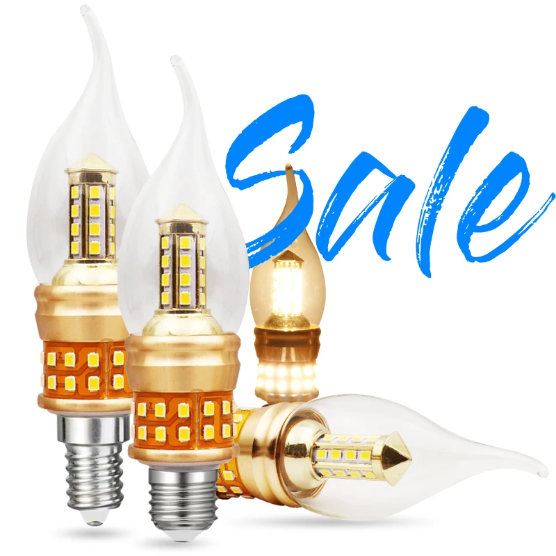 

CLORNDSON 12W Spotlights LED Corn Candle Bulbs E14 E27 LED Light Bulb 52 Beads 2835 SMD 220V 110V Chandelier Light Crystal Lamp