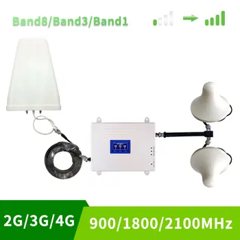

LTE 3G 4G Cell Phone Booster Tri Band Mobile Signal Amplifier Cellular Repeater GSM DCS WCDMA 900 1800 2100 mhz
