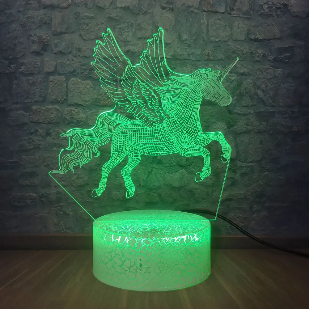Светильник Единорог ночной 3D комнатный светильник настроения мультяшный Eyeshield