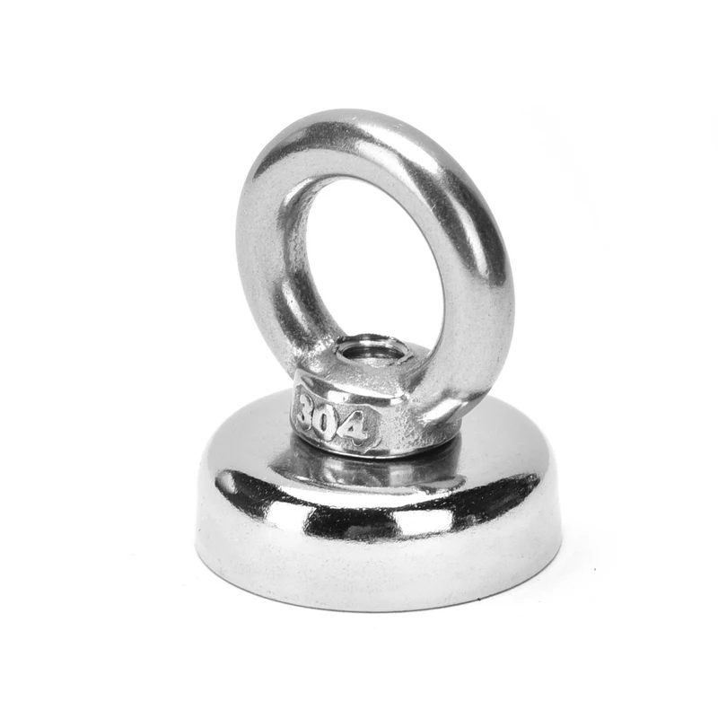 D16MM-D75MM Strong Neodymium Magnet Salvage Magnet Deep Sea Fishing Magnets Holder Pulling Mounting Pot with Ring Eyebolt