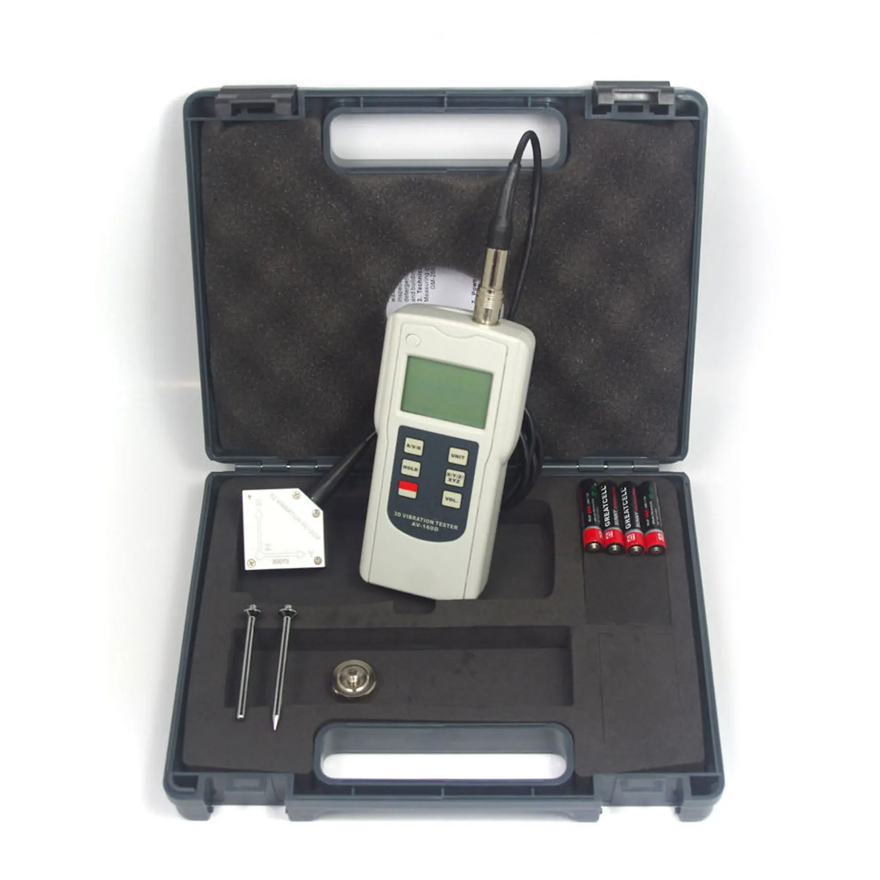 New Digital 3D Vibration Tester AV-160D Meter Gauge 3-Axis Piezoelectric accelerometer Vibration Sensor vibration analyzer