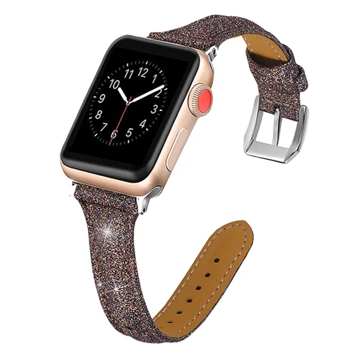 Кожаный ремешок для Apple watch 38 мм 42 мм iWatch ремешок 40 мм 44 мм коровья кожа ремешок для часов ремень браслет Apple watch 4 3 2 1 - Цвет ремешка: brown