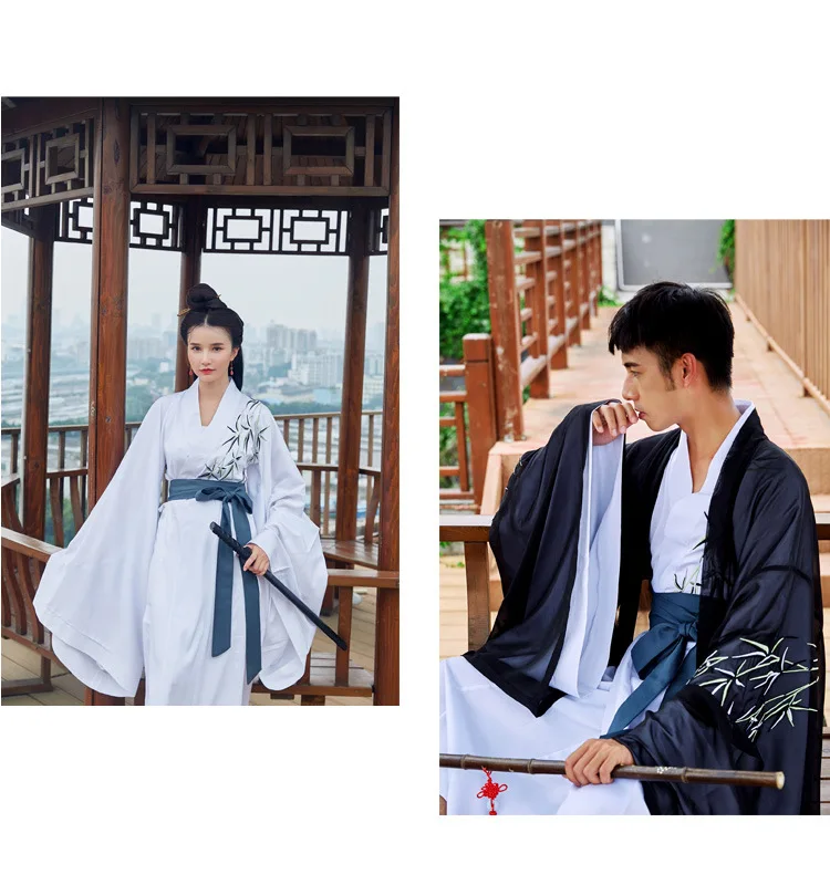 Традиционный китайский Hanfu взрослый Восточный древний фото костюм Национальная вышивка любовник год представление платье