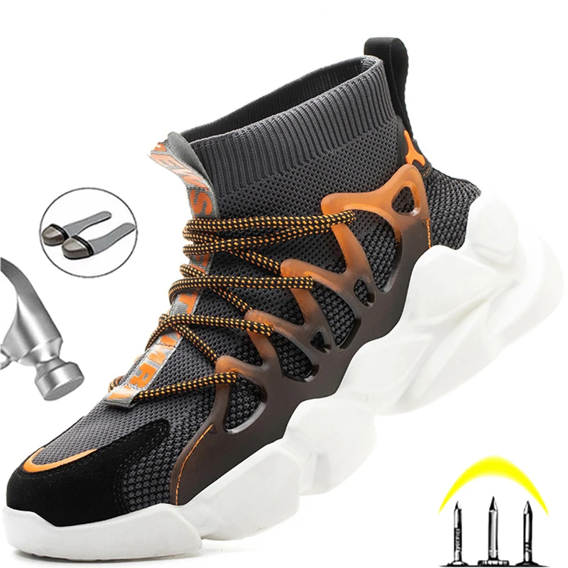 Zapatos de seguridad indestructibles para hombre, zapatillas de trabajo antigolpes, botas de trabajo ANTIPERFORACIONES, zapatos de seguridad con punta de acero